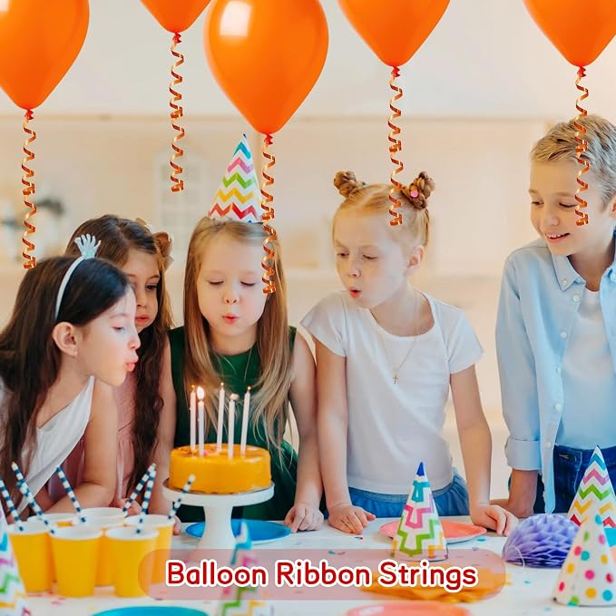 BEISHIDA 500 Yards Orange Ribbon Crimped Curling, Balloon String Shiny Metallic - Image 6