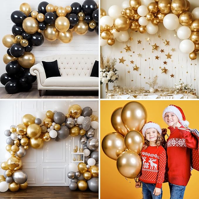 RUBFAC 135pcs Gold Balloons Different Sizes 18 12 10 5 Inch - Image 7
