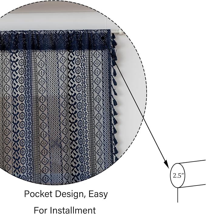 Sutuo Home Navy Blue French Door Curtains - Image 5
