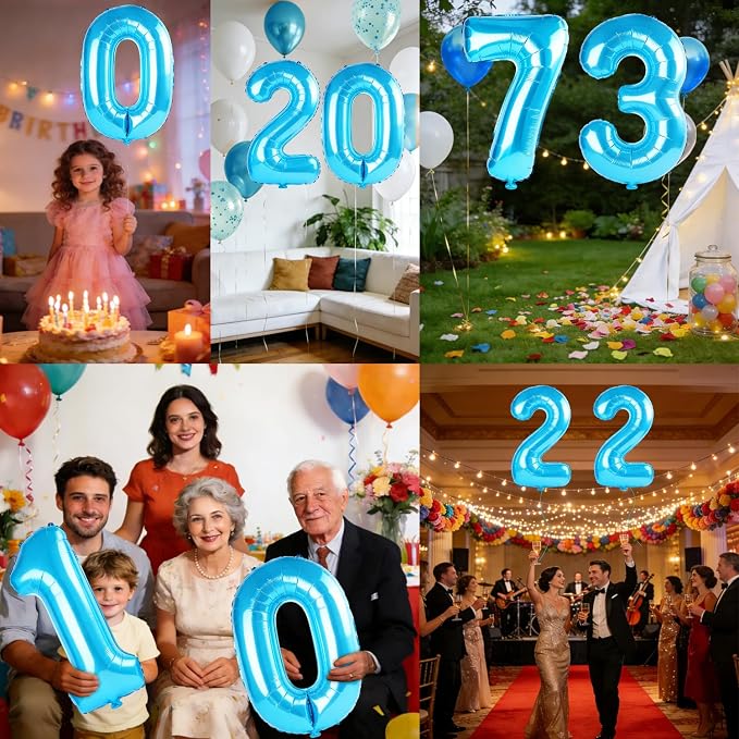 40 Inch Number 73 Balloons for 73rd Birthday Party Decorations, 0-100 Jewelry - Image 7