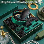 Hair Accessories Kit for Women, 27 PCS Set Included Hair Scrunchies, Claw Clips, Bow Clips, Hair Brush and Headband Hair Gift for Women (Dark Green)