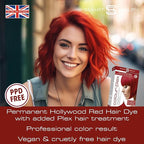 Smart Beauty Red Hair Dye with Plex Anti-Breakage Technology Protecting and Restoring Hair Structure, Plum Color, Vegan and Cruelty-Free