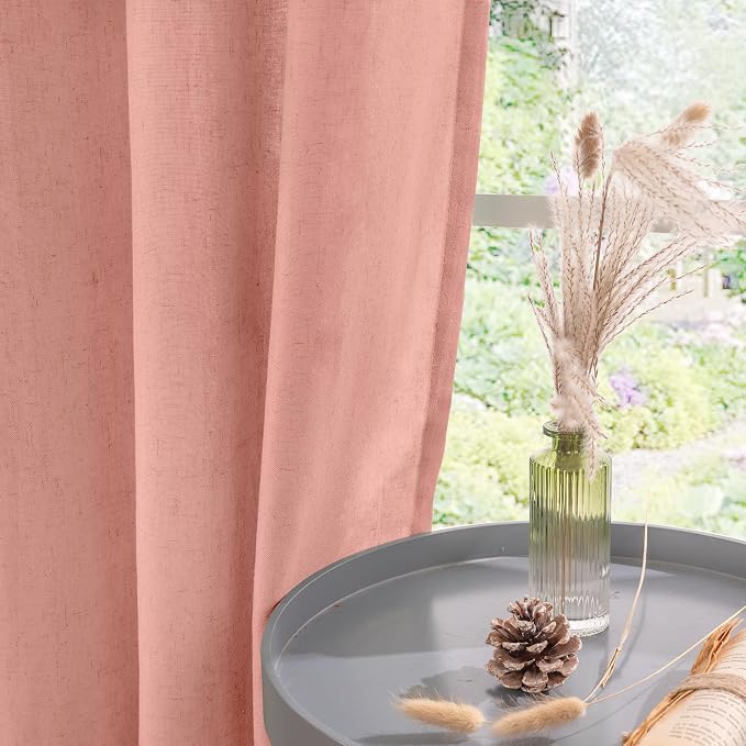 YoungsTex Dusty Rose Linen Curtains - Image 8