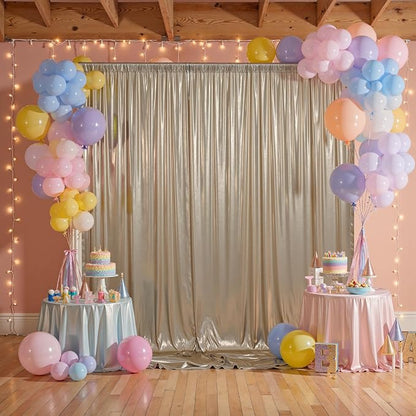 10x10ft Thick Champagne Glitter Backdrop Curtain Panels - Image 6