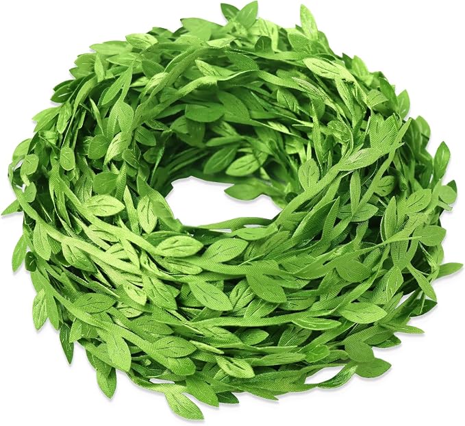 66 Ft Leaf Ribbon, Artificial Eucalyptus Garland Rattan Leaf String | by HecatyDecorateYourHome