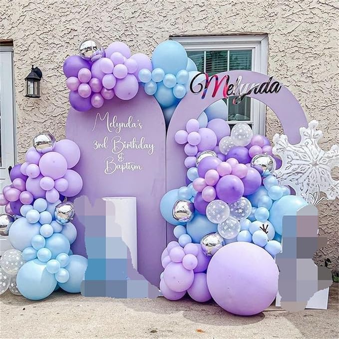 Winter Wonderland Balloon Arch Garland Kit, Baby Blue Purple Balloons - Image 6