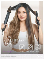 LUVME Clip in Hair Extensions, Straight Seamless 26 Inch 70g 4Pcs Chestnut Brown, 100% Real Remy Human Hair, Soft Natural Full Max Invisible Comfortable Hair Extensions for Women