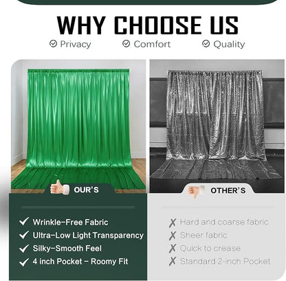 gogoparti 10x10FT Green Sequin Backdrop Curtain - Image 4