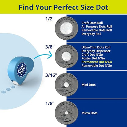 Glue Dots, Permanent Dots Dot N' Go Dispenser, Double-Sided, .38 Inch, 200 Dots - Image 5