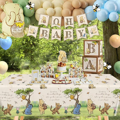 Classic Winnie Bear Baby Shower Decorations, Neutral All-In-One Pooh Baby - Image 3