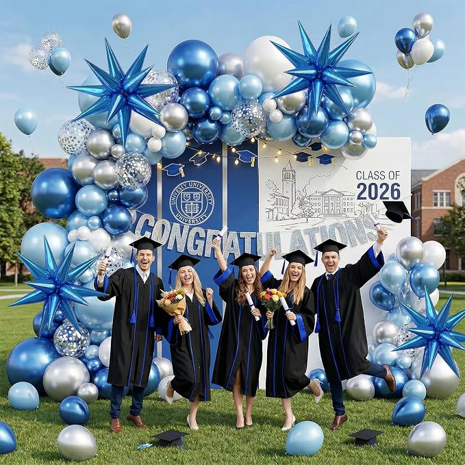 22/27 Inch Blue Star Balloons, Cone Spike Balloon, Aluminum Foil Balloon - Image 7