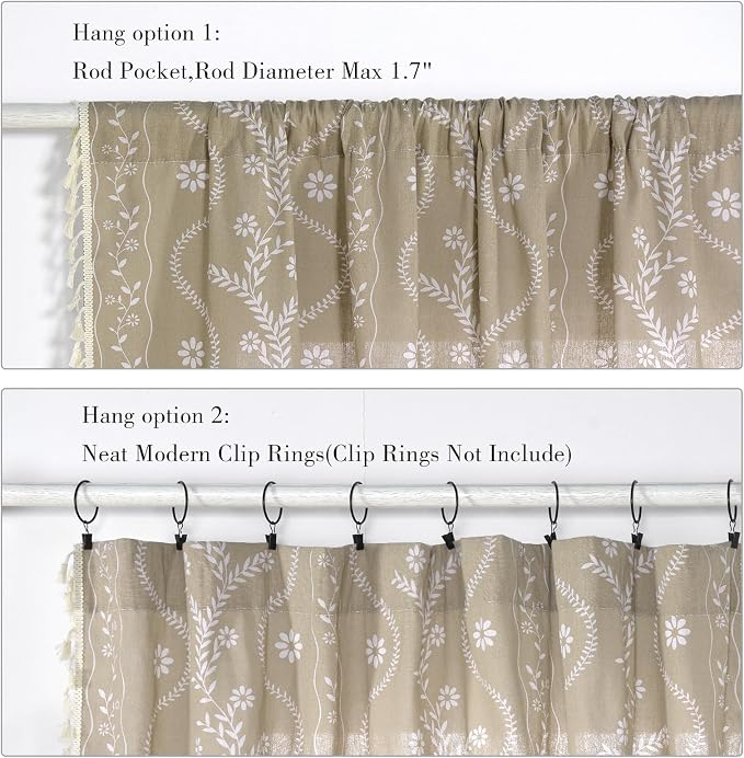 Schweek Tan Semi Sheer Curtains 84 Inches Long 2 Panels - Image 6