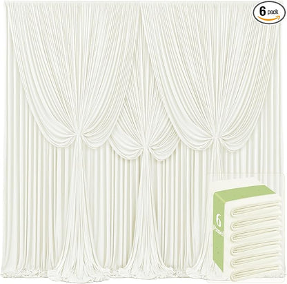 6 Panels Ivory Backdrop Curtains by Tao-GePartyDecorations
