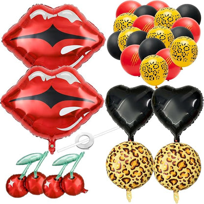 26Pcs Leopard Theme Balloon Kit, Heart Balloons by Unknown