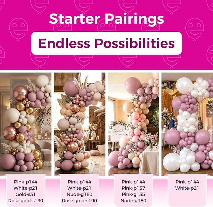 Bezente Mauve Balloons Latex Boho Netural Party Balloons 100 Pack 12 inch | - Image 4