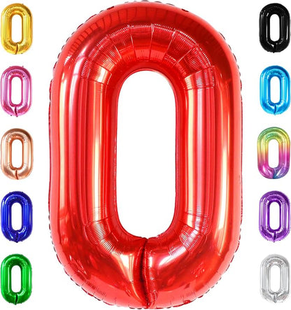 KatchOn Red 0 Balloon Number 40 Inch | 0 Digit balloon, Number 0 balloons by KatchOn