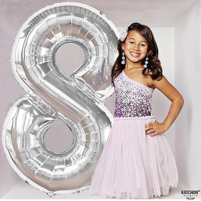KatchOn, Giant Silver Number 8 Balloon - Image 3
