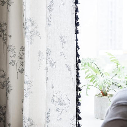 Sutuo Home Boho Curtain with Handmade Tassels, Rod Pocket Window Treatment - Image 4