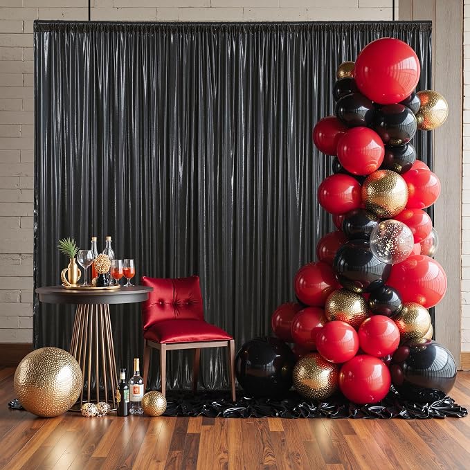 Outpain Thick 10 ft x 10 ft Black Sequin Backdrop Curtain - Image 3