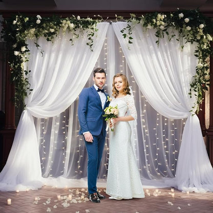 20x8ft White Tulle Backdrop Curtain - Image 7