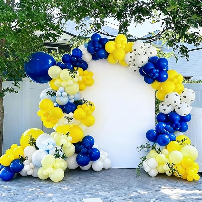 103pcs Blue and Yellow Balloon Garland Arch Kit, 18/12/10/5 Inch White Royal - Image 4