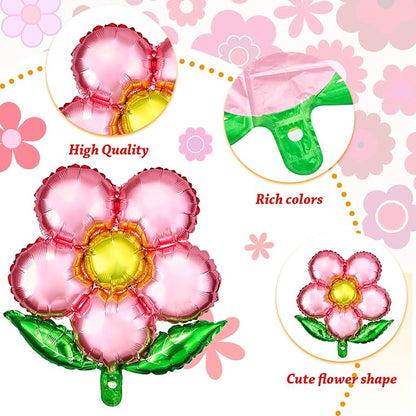Skylety 16 Pieces Flower Foil Balloons 18 Inch Beautiful Floral Colorful Flower - Image 3