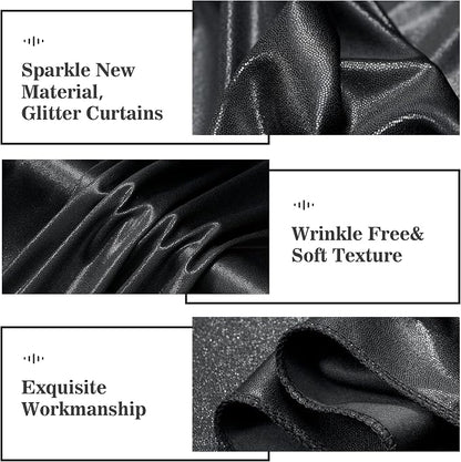 Outpain Thick 20 ft x 10 ft Black Sequin Backdrop Curtain - Image 5