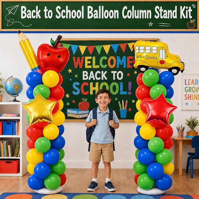 2 Sets 6.6 Ft Back to School Balloon Column Stand Kit - Image 4