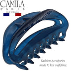 Camila Paris CP3081 French Hair Clip for Women, Blue, Girls Hair Claw Clip Jaw Fashion Durable and Styling Hair Accessories for Women, Luxury Ladies Strong Hold No Slip Grip Clamp, Made in France