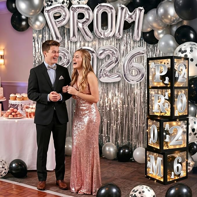 100Pcs Black and Silver Prom Decorations 2026 - Image 7