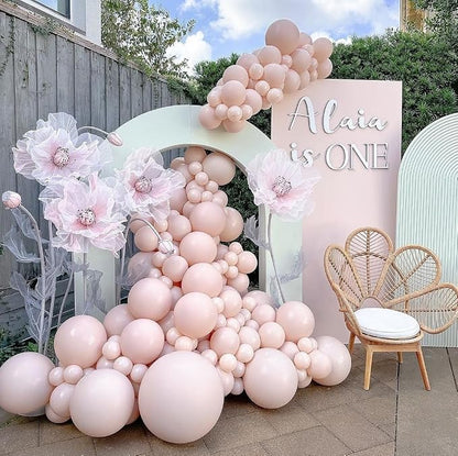 Pastel Orange Double Stuffed Balloons Different Size 115Pcs 5/10/12/18" Peach - Image 4