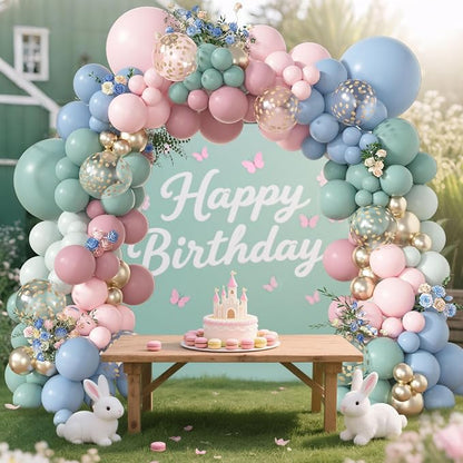 Amandir 173Pcs Pink Blue Green Balloon Arch Garland Kit | Dusty Baby Pink Mauve - Image 7