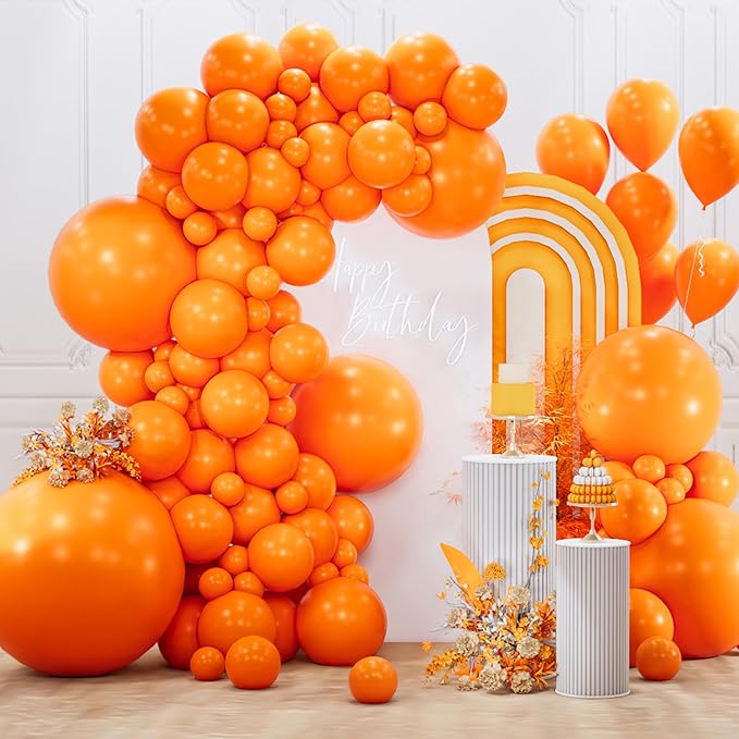 PartyWoo Orange Balloons 127pcs Fall Color 36 18 12 10 5 Inch | Balloons by PartyWoo
