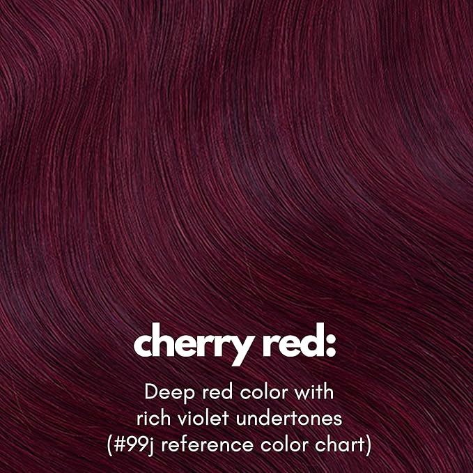 Irresistible Me Real Human Hair Extensions Clip Ins – 100% Human Hair Clip In Extensions for Length & Volume – Invisible Extension – Heat Resistant & Dyeable – Cherry Red, 14 Inches