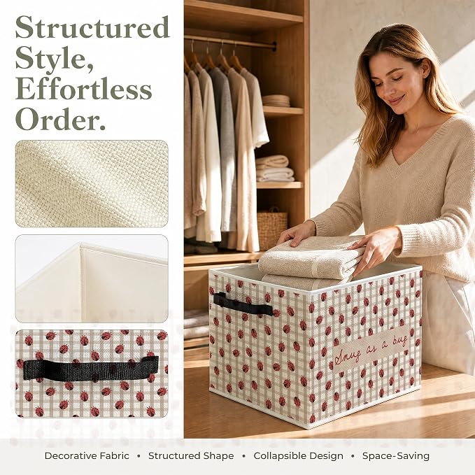 Ladybug Kids Nursery Foldable Storage Bins Box - Image 2