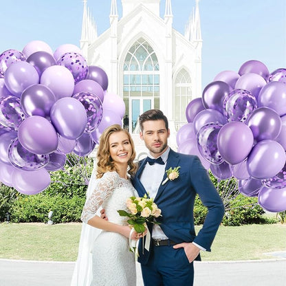 60pcs Lavender Balloons 12inch, Light Purple Balloons - Image 5