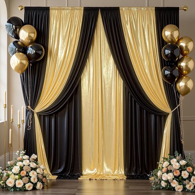 40ftx10ft Thick Gold Glitter Backdrop Curtain - Image 9