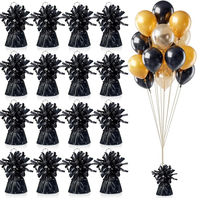 16 PCS Metallic Wrapped Balloon Weights Gold Heavy Balloon Weight by SPFYunion