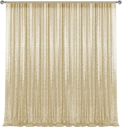 10×10FT Champagne Sequin Backdrop Curtain, Photography Backdrop Glitter - Image 8