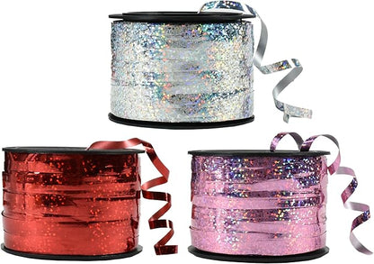 BEISHIDA Red Pink Silver Curling Ribbons Balloon String Ribbons by Beishida