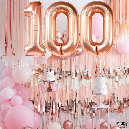 KatchOn, Rose Gold Number 100 Balloon - Image 7