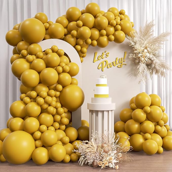 Awenztech 110pcs Mustard Yellow Balloon Arch Garland Kit 18 12 10 5 inch | Baby by Awenztech