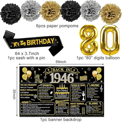 Zirtorei 80th Birthday Decorations - Image 3