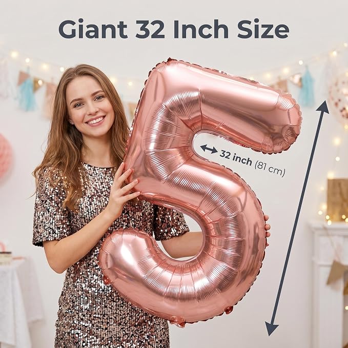 YPSelected 32 Inch Large Foil Helium Number Balloon Birthday Wedding Party 0-9 - Image 4