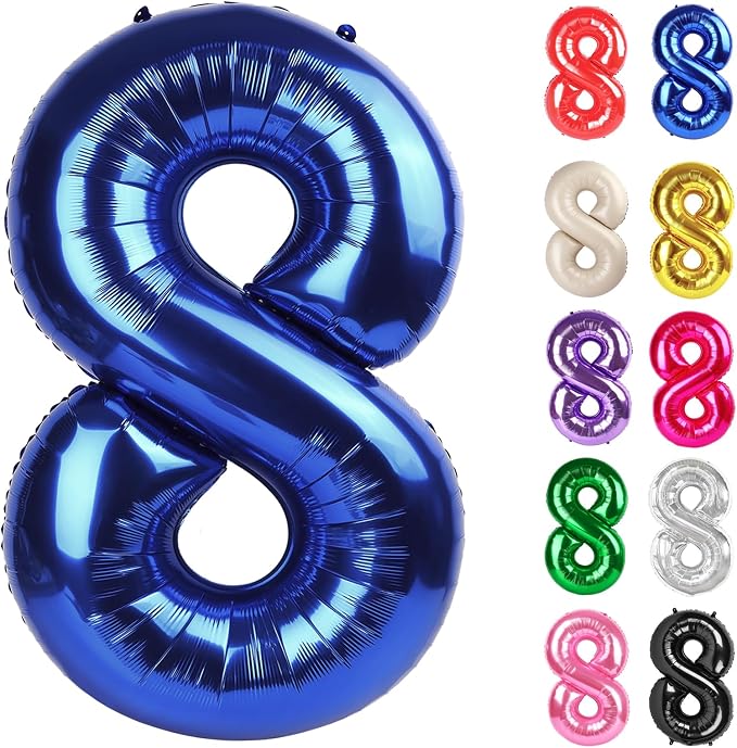 Night Blue Number 8 Balloon 40 Inch by IWERP