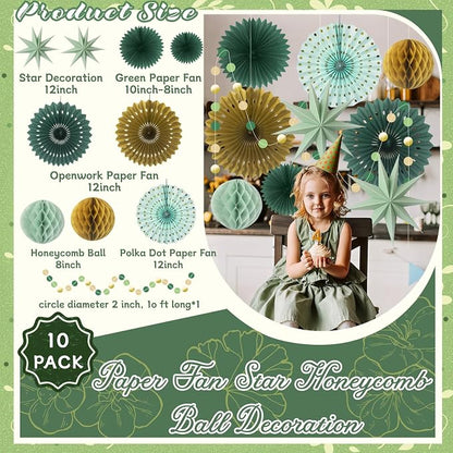 ADLKGG Sage Green Gold Party Decorations - Image 2
