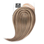 Rich Choices Hair Toppers for Women Real Human Hair 100% Human Remy Toppers NO Bangs with Thinning on Top Clip in Hairpiece 4"x4.7"Lace Base 18 Inch #4P27 Medium Brown Highlights Dark Blonde