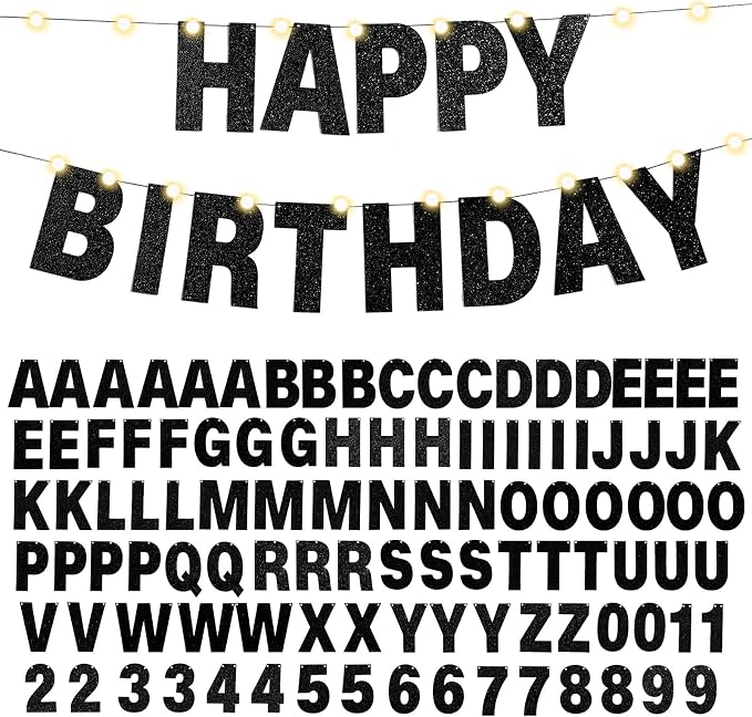 TaoBary 112 Pcs DIY Letter Kit Glitter Customizable Banner Letters Include 107 by TaoBary