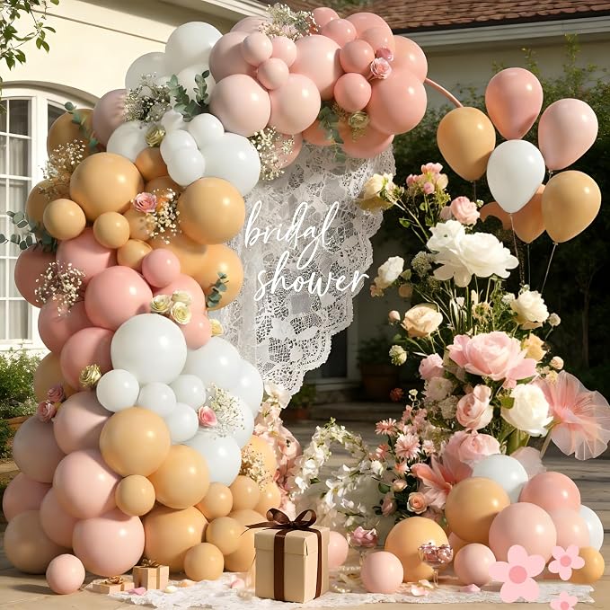 Light Pink White Nude Balloons 12INCH 5INCH Pale Pastle Pink White Balloon - Image 3