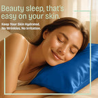 BLISSFORD Royal Blue Satin Pillowcase with Zipper, for Hair and Skin Care, Feels Soft and Cool Like a Silk Pillowcase, Satin Pillow Cases, Slik Pillow Cover, Standard Size - 2 Pack